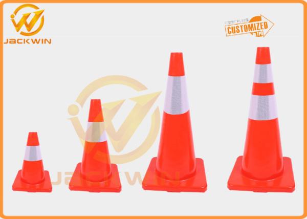 Roadside TPE Traffic Safety Cones With Reflective Sheeting , 45/70/90cm