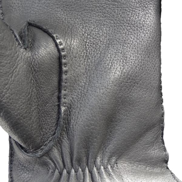 Deerskin Fur Lined Mens Soft Leather Gloves Classic Hand Sewing Stitching