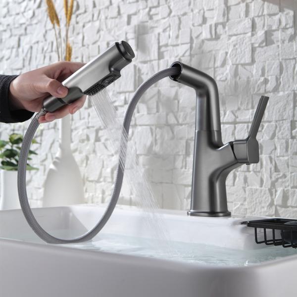 1.6KG Wiredrawing Copper Kitchen Faucet Tap For Bathroom Wash Basin Hot And Cold Water