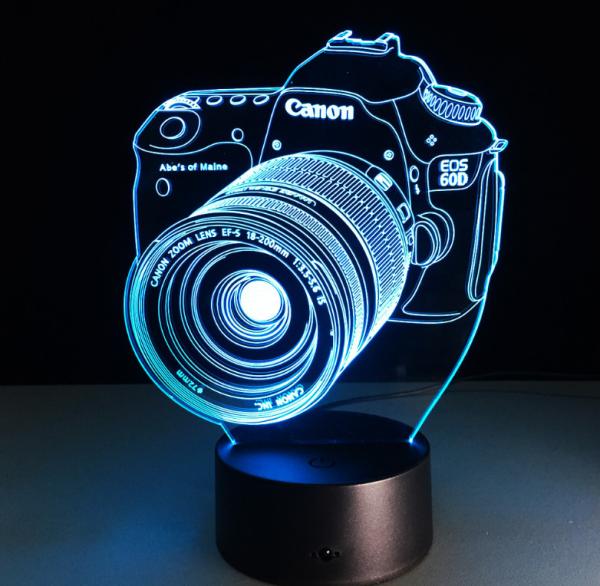 Canon Camera 7 Colors Change 3D LED Night Light with Remote Control Ideal For Birthday Gifts And Party Decoration