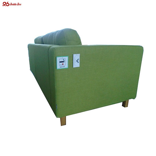 Linen Slipcovered Sectional Green Upholstered Sofa Wood Frame For Hotel Room