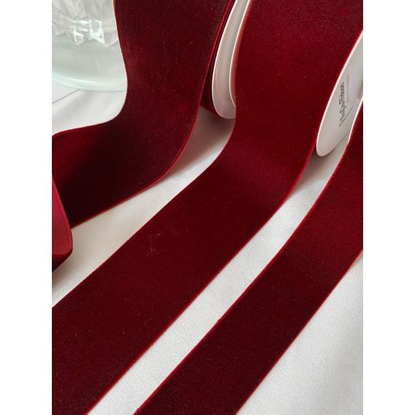 38 мм двойная велветная лента 3,8 см темно-красная велветная лента