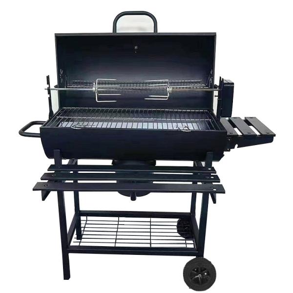 Grelha de forno de aço para fumadores ao ar livre Grill BBQ Carvão de carvão Grill Rotisserie 60 * 30 * 30cm Tamanho de estacionamento