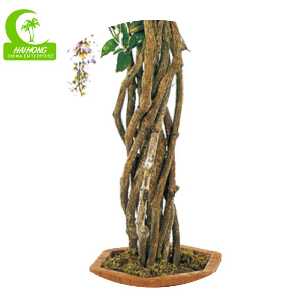 UV Resistant Artificial Potted Floor Plants Ornamental Lifelike Wisteria Flowering Purple Tree