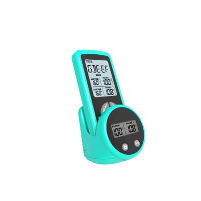 Termômetro de carne sem fio do Lcd com o fumador duplo da grade da ponta de prova do sensor remoto magnético