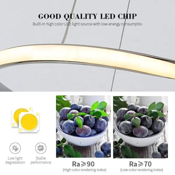 Gold Northern Europe Modern Aluminum Home Lighting Chrome Led Chandelier Pendant Light