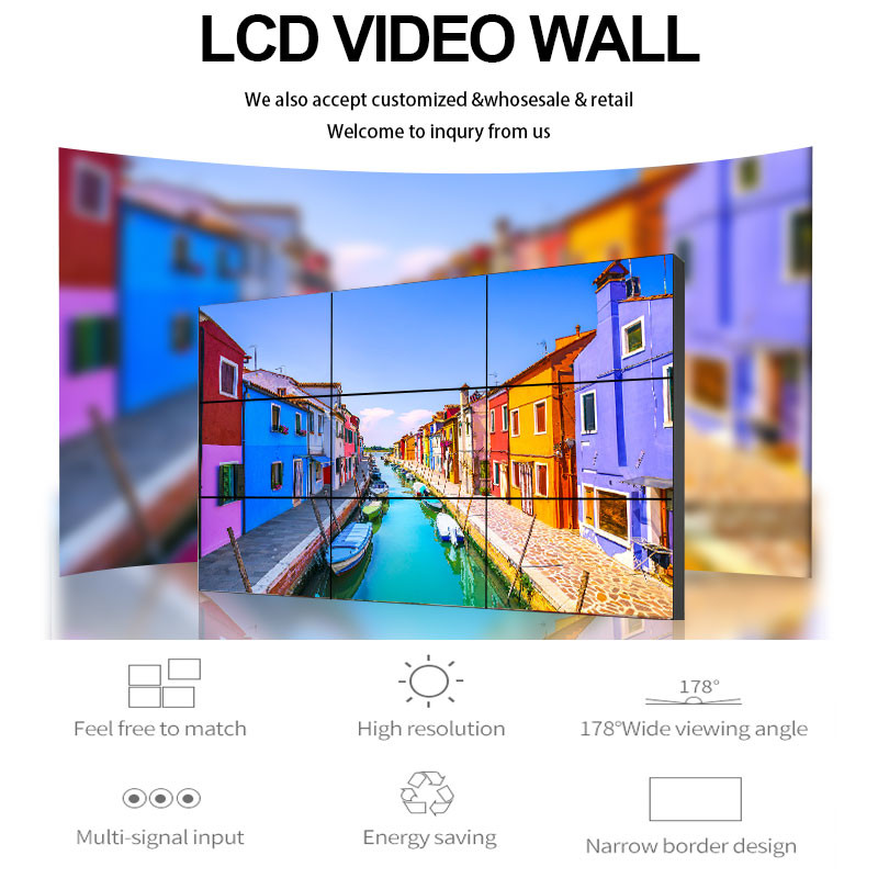 Соединяя настенный дисплей LCD узкого шатона экрана видео- разрешение 55 дюймов высотой с