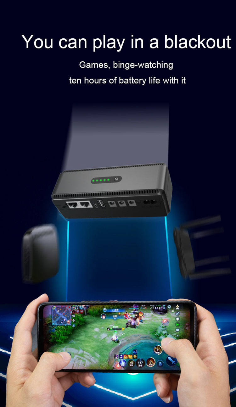 5VDC/9VDC/12VDC Ups Запасная мощность USB Poe Mini Dc Router Ups 10400mah 18w