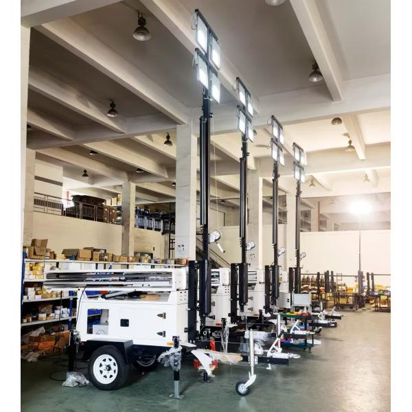 Stable Power Supply Solar Powered Floodlight Lighting Trailer For Desert Lighting