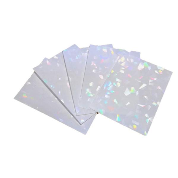 Rainbow OPP Womens Credit Card Holder , Holographic Star Baseball Card Sleeves