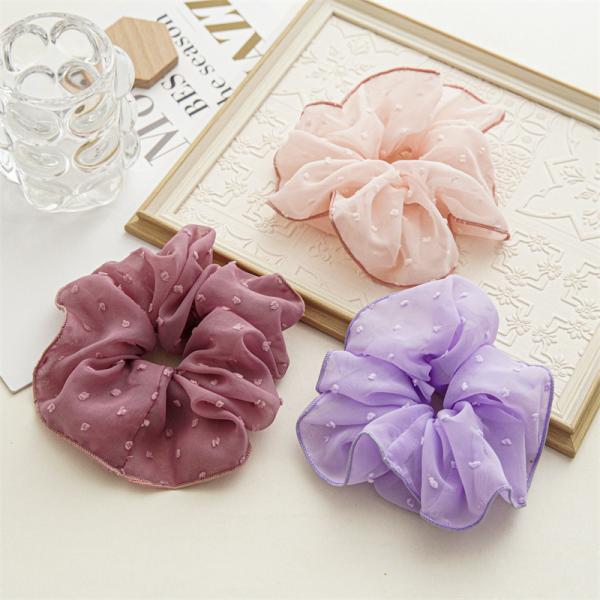 Summer ball mesh gauze art scrunchies large hair hoop headpiece ins kids girls hair rope headpiece accessories