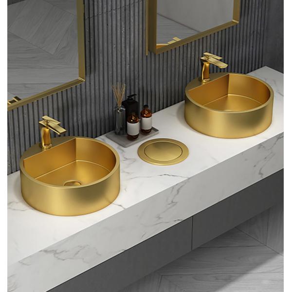 Modern Round Stainless Steel Vessel Sinks Stain Resistant Odor Resistant