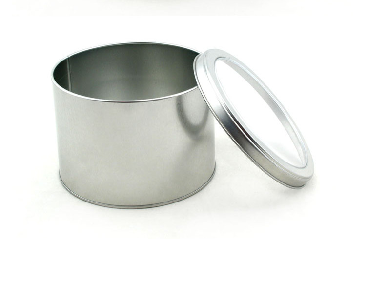 Food Grade Round Tinplate Cookie Tin Box Printing With Rolled In Edge Lid