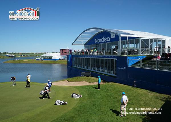 Dome Double Decker Marquee Tents With Print Logo and Glass walls used for golf events
