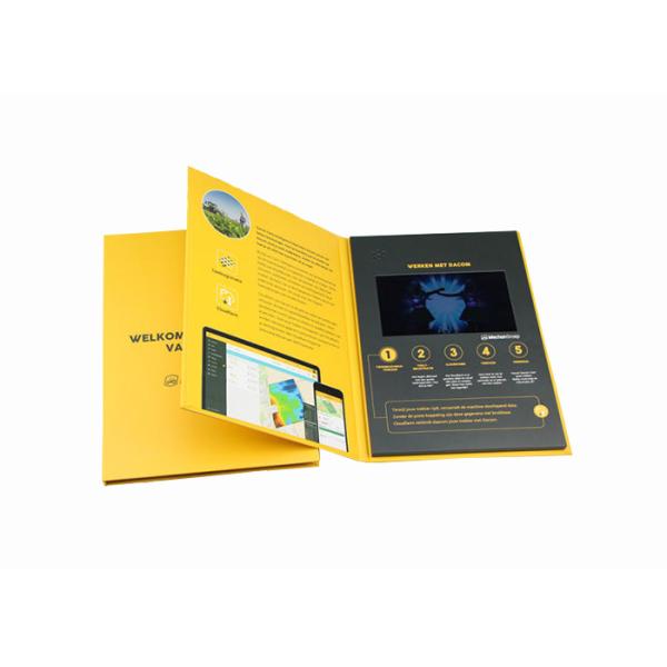 Hardcover Promotional Video Brochure 7 Inch 512MB HD 1024 X 600 Resolution