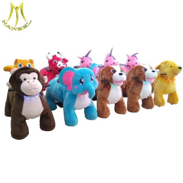 Hansel commercial plush coin operated animal mountable rides for shopping mall