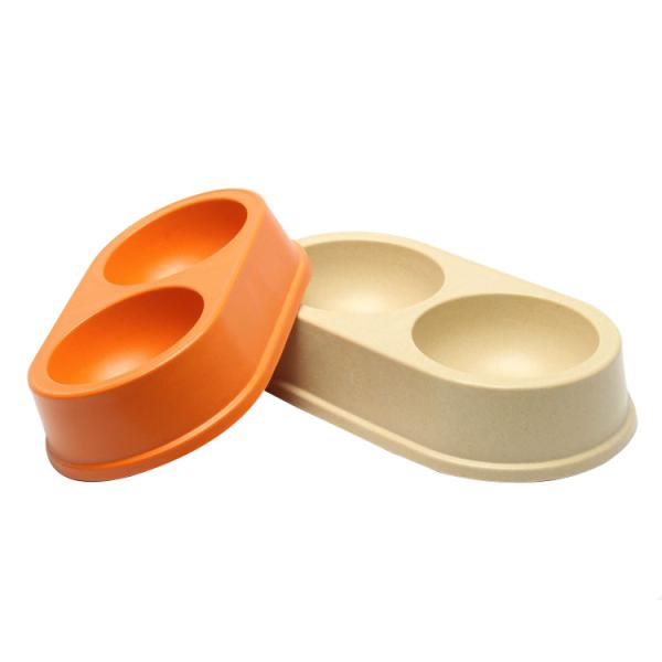 Round Biodegradable Dog Cage Water Bowl Bamboo Non Slip Eco Friendly Easy To Clean