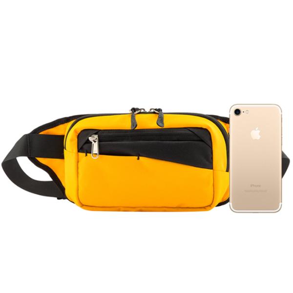 Yellow Economic Outdoor Waist Bag Pouch Waterproof Running Waist Pack Polyester