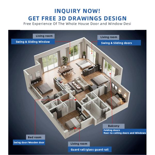 Минималистский дизайн Внешние Двойные стеклянные двери Производитель Алюминиевые Сдвижные Дверные стеклянные двери Терморазрыв Дверные двери