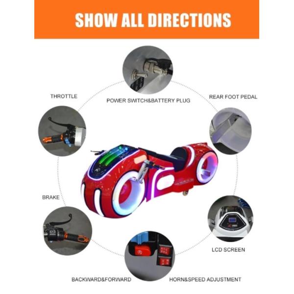 SGS Motorcycle Game Machine Remote Control Music Amusement Adults Prince Moto Rides