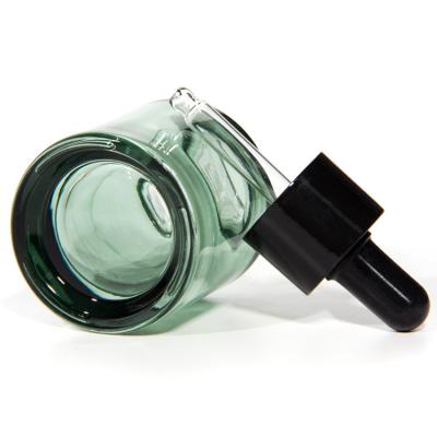 Embalagem para cuidados cosméticos da pele 20 ml 30 ml cilindro óleo essencial para cabelos de âmbar transparente Sero frasco de gotas de vidro