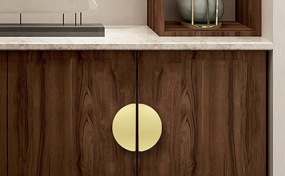 OEM Drawer Door Gold Half Moon Pull Handles Kitchen Cabinet Knobs Furniture Door Knob for Dresser Cupboard Wardrobe Hardware