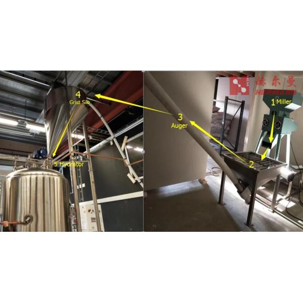 7000L Large Scale Brewery Equipment With Stainless Steel Integrated Work Platform