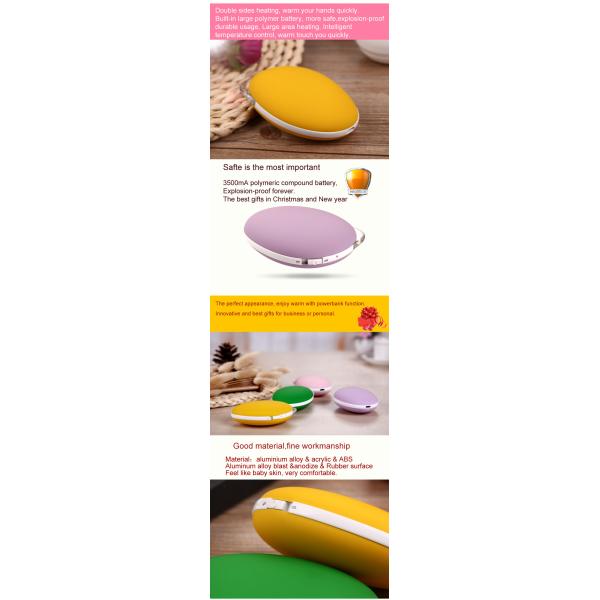Innovative usb rechargeable mini electronic hand warmer With power bank WY-MG-01