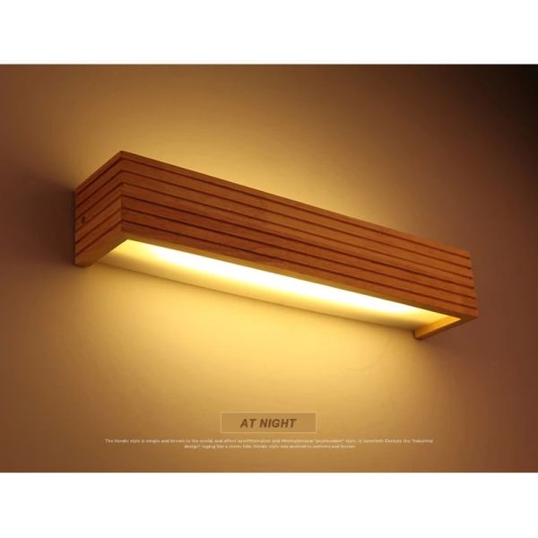Bathroom Mirror Indoor Lighting Linear Solid Wood LED Wall Lamps (WH-VR-134)