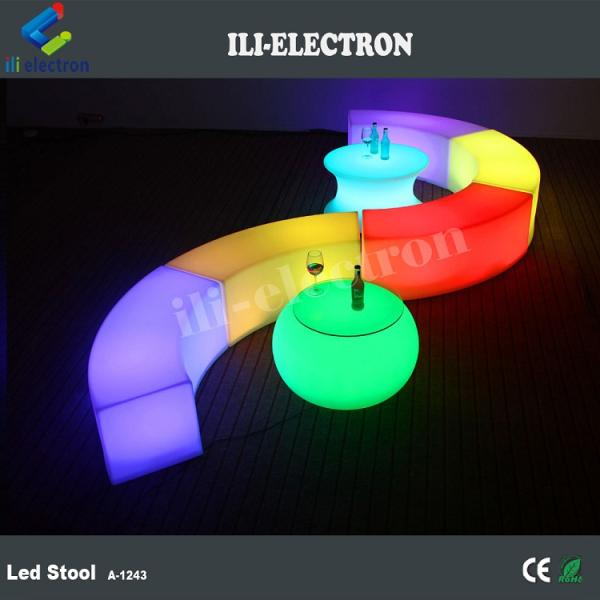Commercial Curved LED Bar Furniture Stool For Outdoor Garden