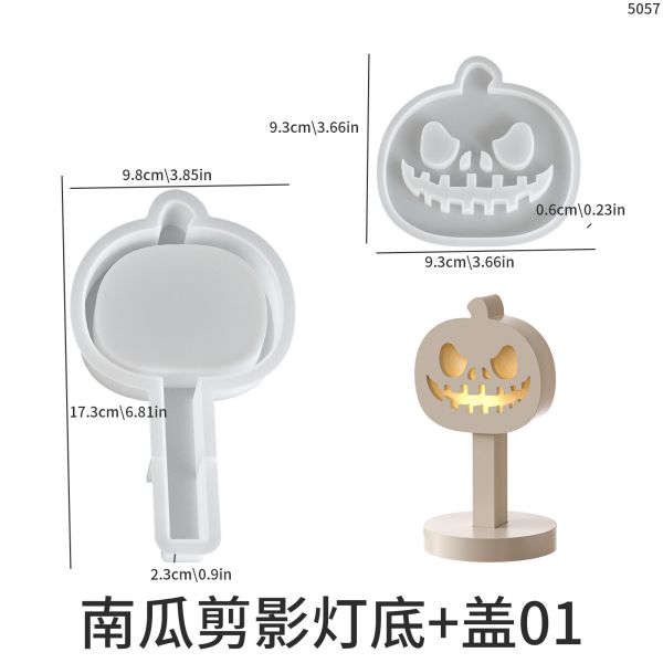 Halloween Ghost Bat Pumpkin Hollow Egg Lamp Silhouette Ornament Lamp Holder Gypsum Silicone Mold