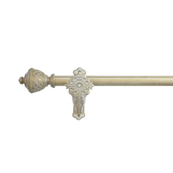 Antique Finish Grooved Pipe Curtain Rods Metal Material Customized Size