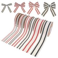 10mm-38mm*10y Black And Red Striped Cotton Ribbon For Gift Packing And Garment Accessories