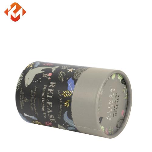 Produits alimentaires boîte de carton ronde boîte cadeau de thé tubes en papier biodégradables sac à thé boîte d'emballage pour le thé
