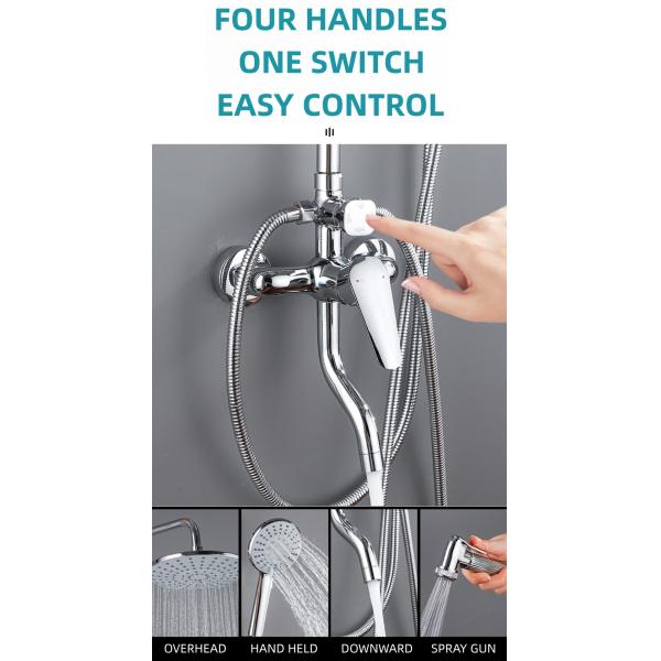 ISO All Copper Exposed Valve Showers Spray Gun Pressure Boosted Bathroom Faucet