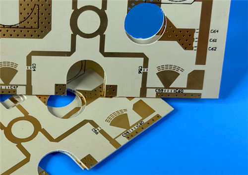 2-Layer CLTE-MW PCB 2.9mil Core Laminate with Immersion Gold Finish for millimeter-wave and high-frequency applications