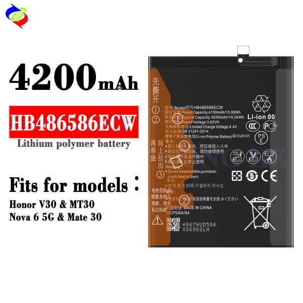 HB486586ECW Li-ion Polymer Battery for Huawei Honor V30 Mate 30 Nova 6 5G P40 Lite Black