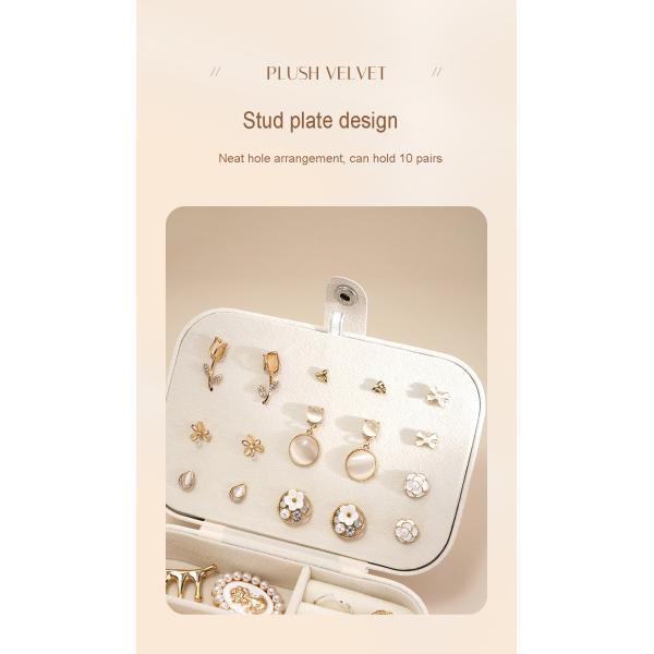 Caixa de joias de viagem de veludo