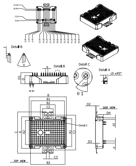 Модуль питания Четырехкомпонентная топология A2F12M12W2-F1 SiC Power MOSFET IGBT Module Full Bridge