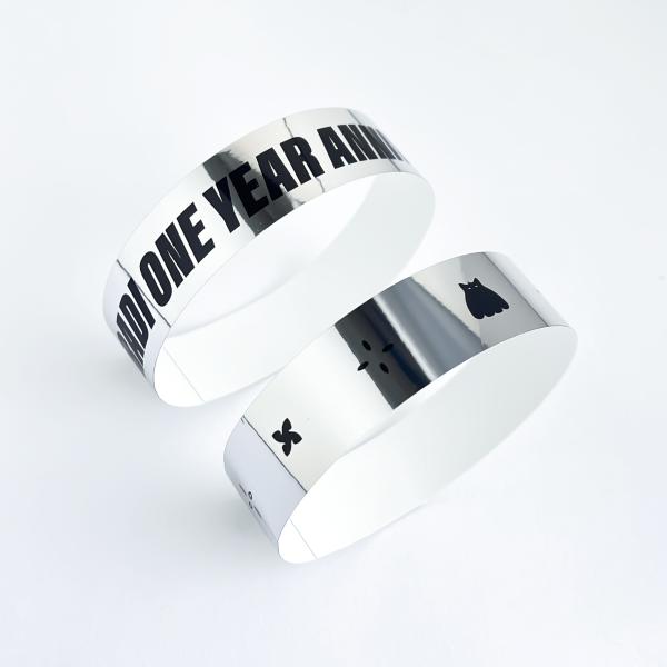 Unisexe Logo en plastique de couleur Service personnalisé Événement Glitter Bracelet holographique en plastique