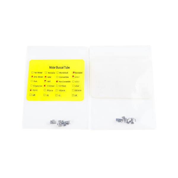 Weldable Bondable Molar Buccal Tube MBT/Roth 0.022 For 1st 2nd Molars MIM Technology U1L1-Compatible Molar Tubes