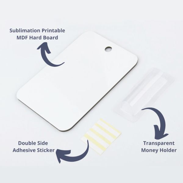 Sublimation Blank MDF Money Card Holder DIY Personalized Sublimation Gift Cash Card