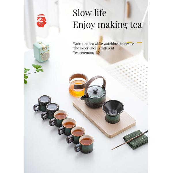 Elegant Single Pot Ceramic Tea Set with Lifting Beam Design Sustainable and Compact