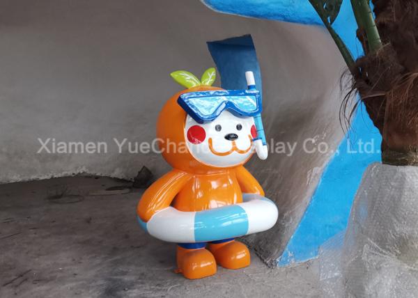 Theme Park Shopping Centre Decorations Custom Size Fiberglass Cartoon Sculpture