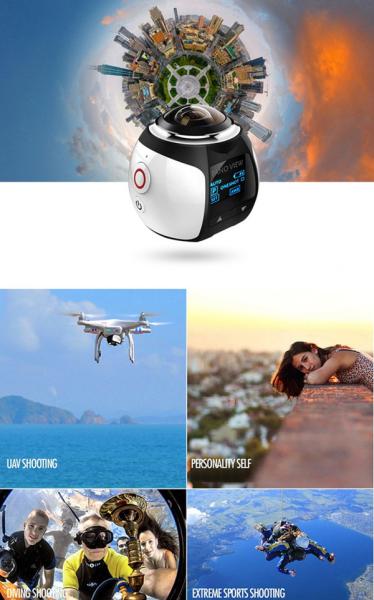 360 Panoramic Camera 30M Waterproof Sport Video 4K WIFI  Mini Camera Sport Driving VR Camera