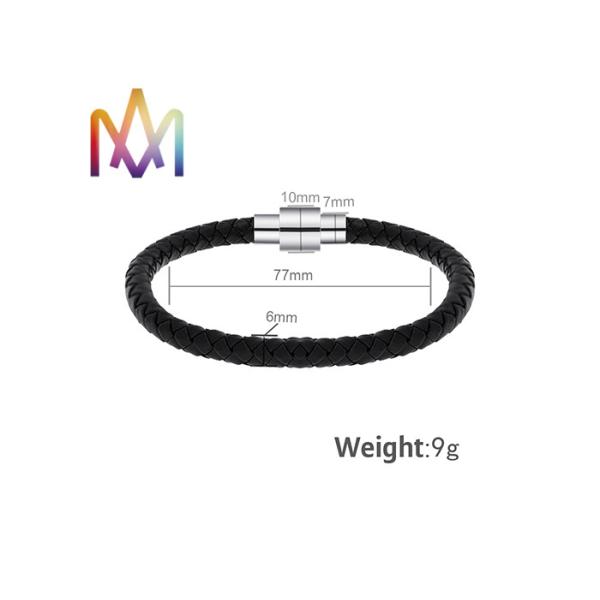 браслет пряжки толщины 6mm кожаный выгравированный магнитный