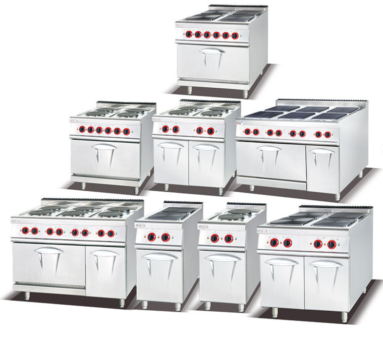 800mm Commercial 4-Hot Plate Electric Range with Oven – 20.8KW Heavy-Duty Stainless Steel Cooking Range
