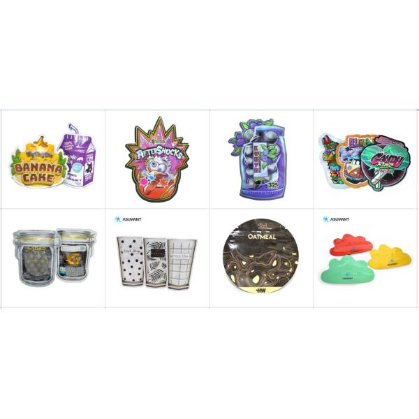 Custom Candy Holographic Laser Hologram Cannaburst Plastic Zipper Stand Up Pouch