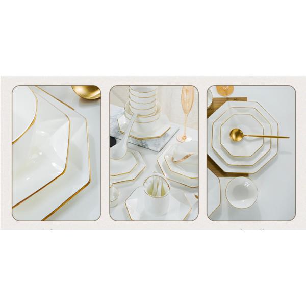Gold Rim Gloss Glaze A Grade Contemporary Dinnerware Sets For Wedding