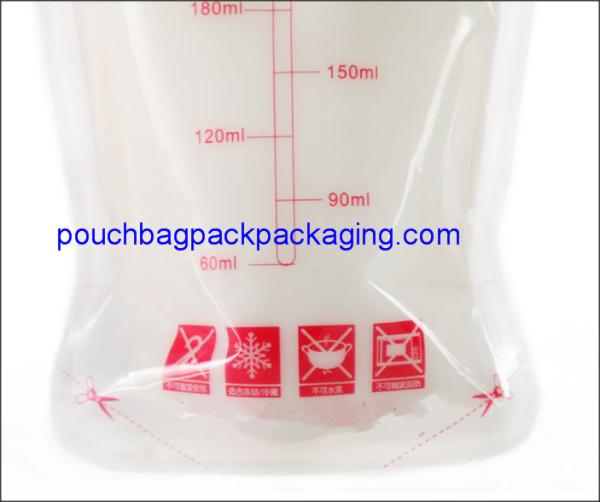 Printed Breastmilk storage packaging bag 200ml, food grade with zip top